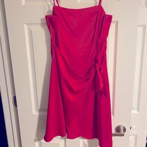 Strawberry hot pink wrap-style dress